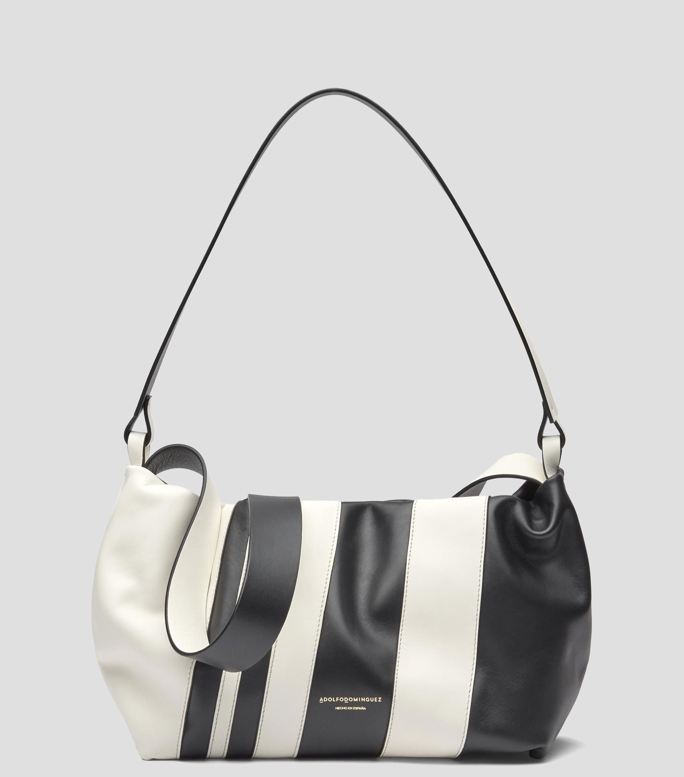 Bolsa shoulder en piel Doce con rayas Mujer